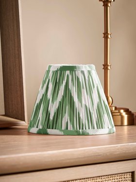 COX&COX Tapered Clip On Shade - Green Zig Zag Ikat 1353291