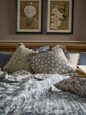 COX&COX Stone Blue Block Print Bedspread 1852790