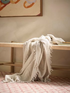 COX&COX Chalk Cotton Throw 1853217