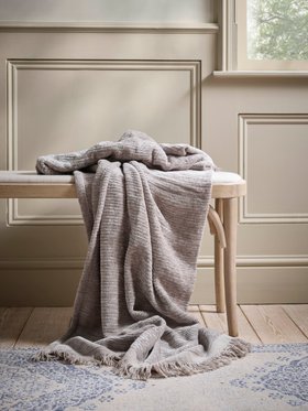 COX&COX Dovetail Grey Chenille Throw 1853758