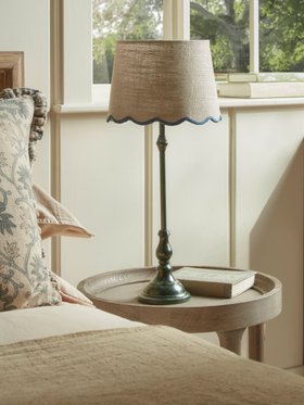 COX&COX Blue Scalloped Edge Table Lamp 1350071