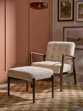 COX&COX Mid Century Teddy Footstool - Natural 1254063