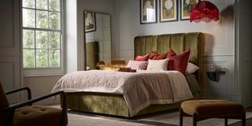 COX&COX Ribbed Olive Velvet Bed - King 1254079