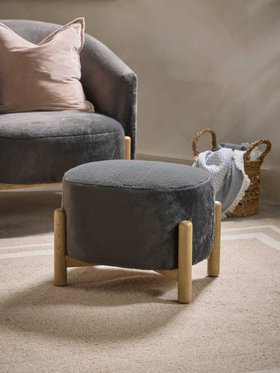 COX&COX Ottowa Footstool - Faux Fur 1254074