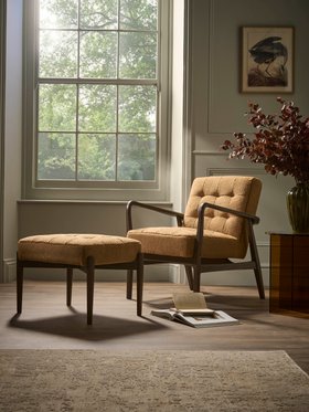 COX&COX Mid Century Teddy Footstool - Ochre 1254064