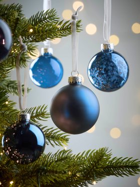 COX&COX Glass Bauble Selection - Midnight Blue 1053834