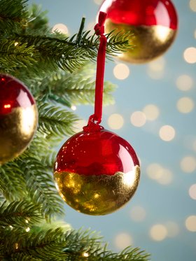 COX&COX Three Luxe Glass Gold Dipped Bauble 1053831