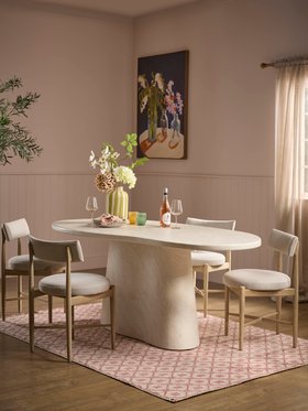 COX&COX Cleo Concrete Oval Dining Table - 6 Seater 1253766