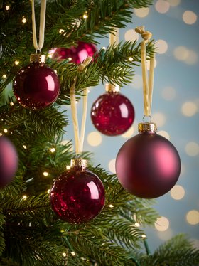 COX&COX Glass Bauble Selection - Burgundy 1053839