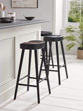 COX&COX Weathered Oak Counter Stool - Black 1231473