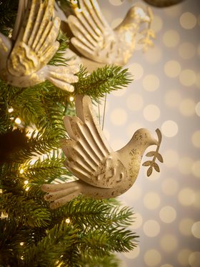 COX&COX Six Gold Metal Flying Doves 1053668