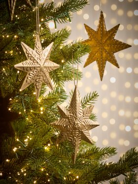 COX&COX Six Hanging Embossed Gold Stars 1053356