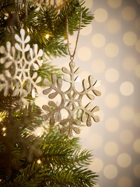 COX&COX Four Gold Metal Hanging Snowflakes 1053669