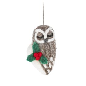 COX&COX Winter Woodland Felt Owl 1053958