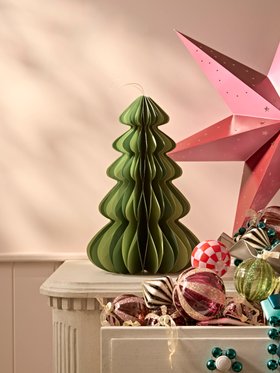 COX&COX Supersized Striped  Honeycomb Paper Tree - Green 1053366