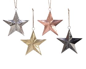 COX&COX Four Metallic Hanging Stars 1053378