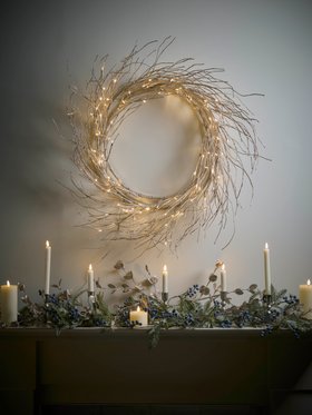 COX&COX Golden Glow Light Up Wreath 1053998