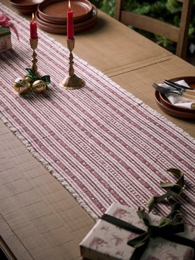 COX&COX Christmas Stripe Runner - Red 1054006