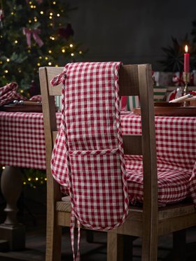 COX&COX Gingham Double Oven Glove - Red 1050931