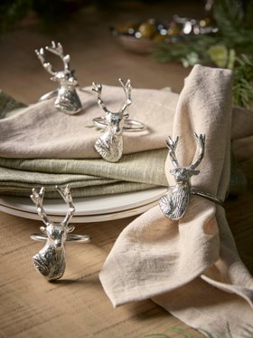 COX&COX Four Stag Napkin Rings 1154167