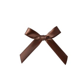 COX&COX Fifty Satin Bows With Glue Dot - Brown