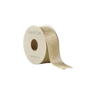 COX&COX  Gold Lurex Wired Ribbon - 20m