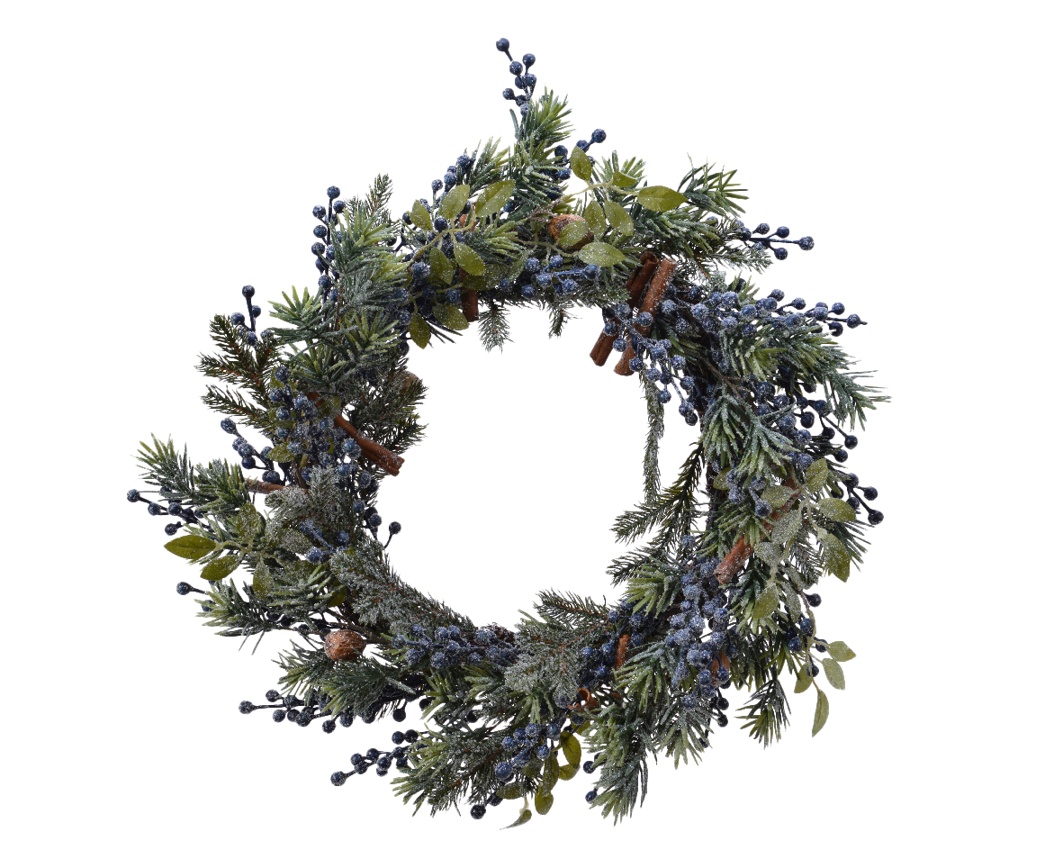 COX & COX Frosted Faux Juniper & Spice Wreath 1050434