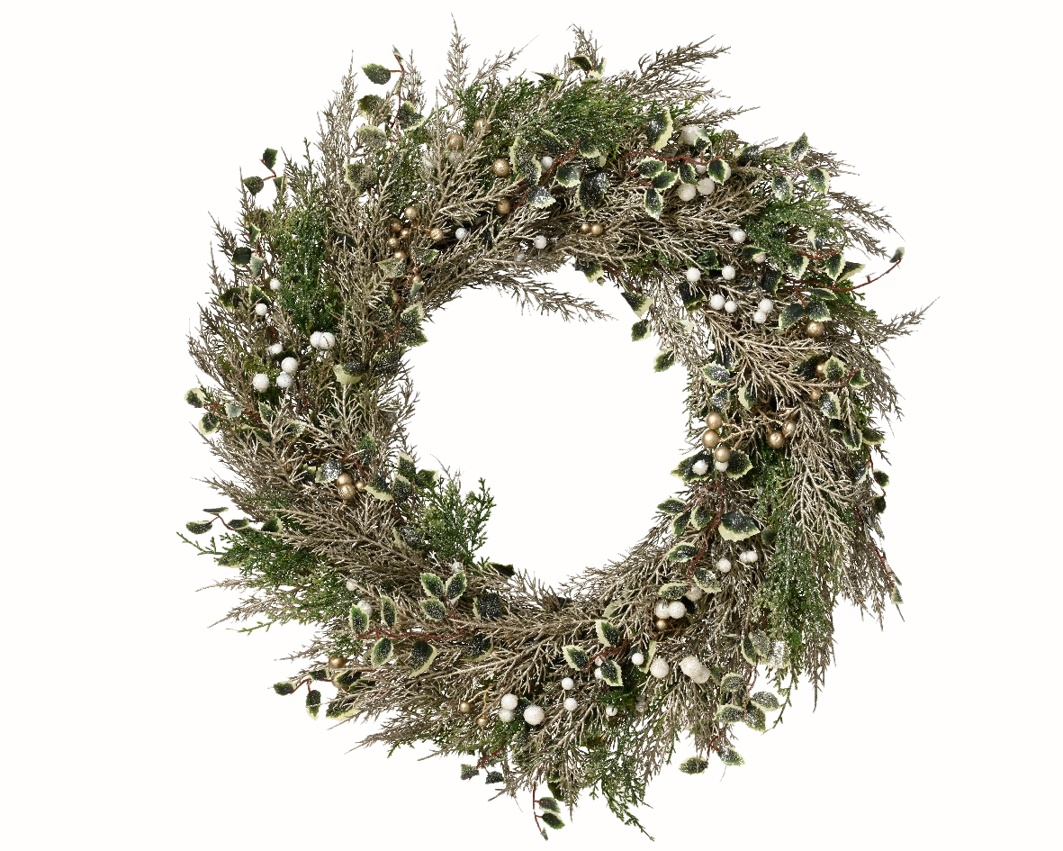 COX & COX Sumptuous Faux Holly & Fir Wreath