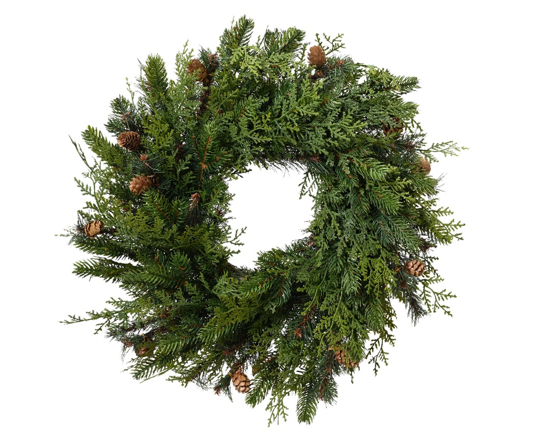 COX&COX Faux Foraged Cypress Wreath