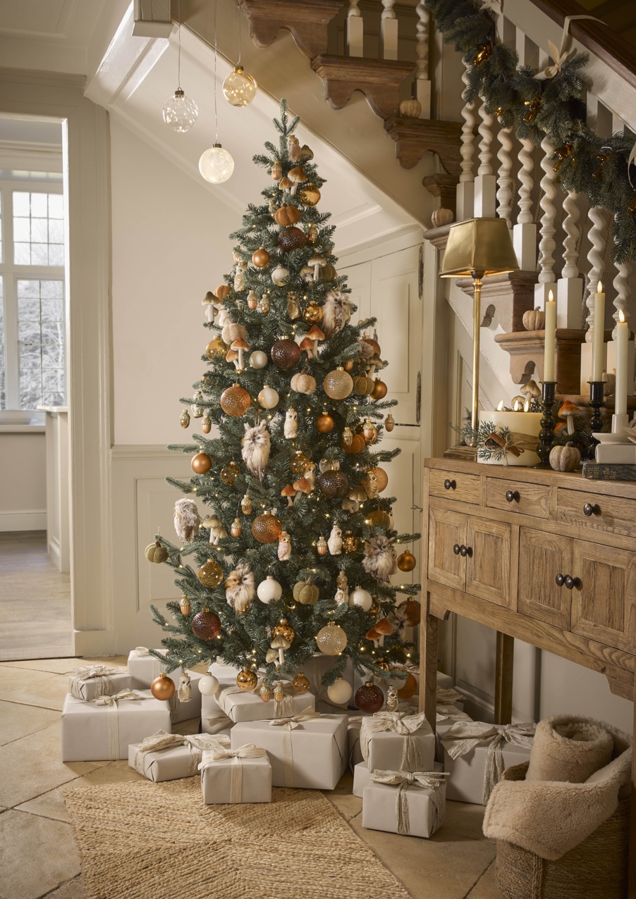 COX&COX Alaska Slim Pine Pre-Lit Christmas Tree - 6ft