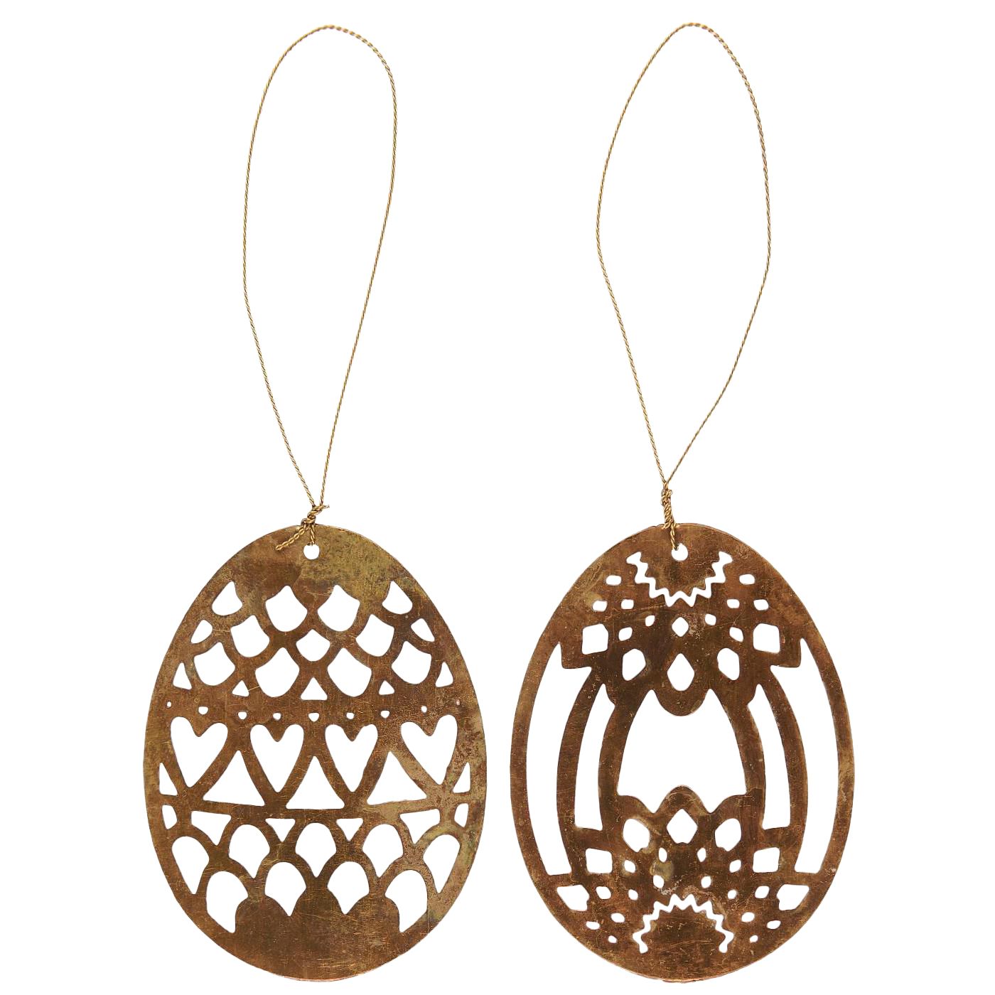 COX&COX Two Hanging Metal Eggs 1152892