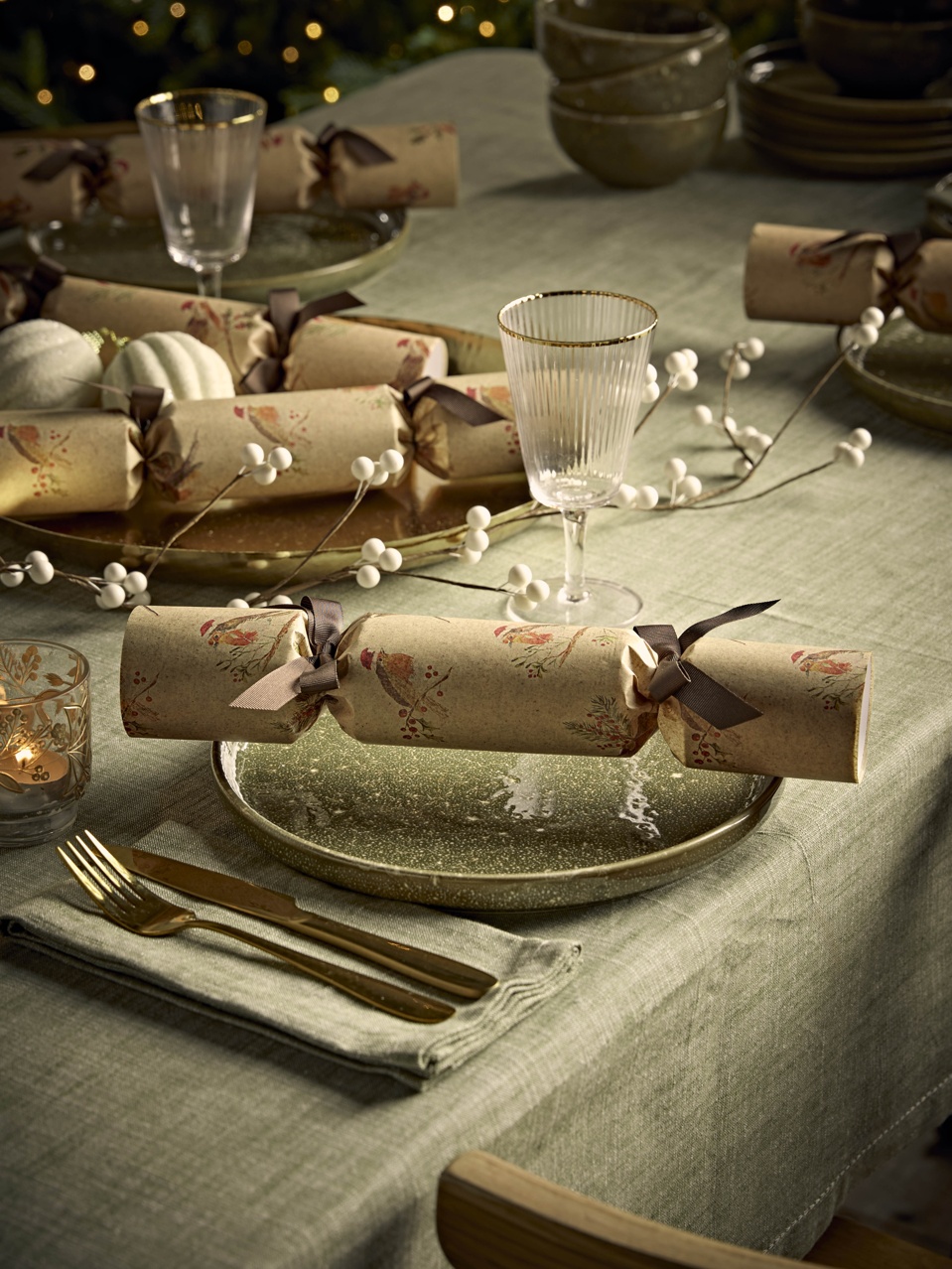 COX&COX Six Luxury Handmade Crackers - Festive Robins