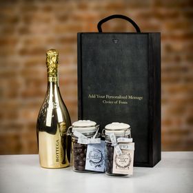Bottega Spa DOC Prosecco Gold & Chocolates Personalised Gift Set
