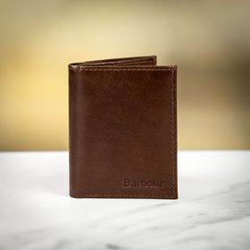 Barbour Colwell Small Leather Billfold Wallet - Brown