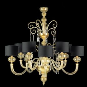 Lampadario In Vetro Di Murano Ricoperto In Oro - Rimetto