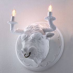 Lampada Parete in Ceramica a Forma di Toro - Marrena