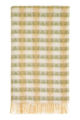 MOON, Chevron Stripe Buttercup Sage British Wool Throw, £110