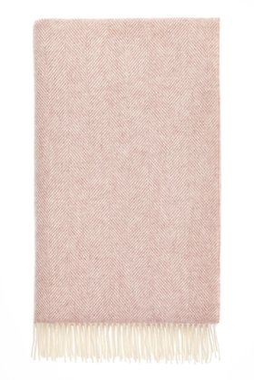MOON, Herringbone Pink British Wool Throw, £110