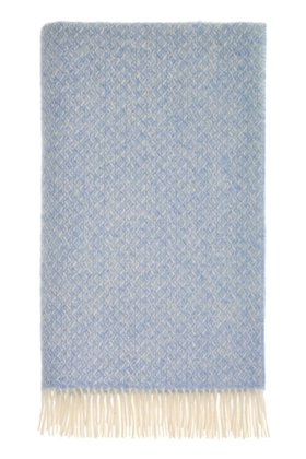MOON, Spiral Sky Blue British Wool Throw, £110