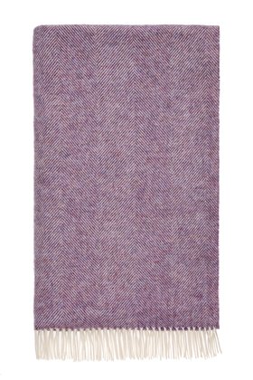 MOON, Herringbone Lavender Pure Wool Throw, £95