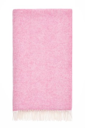 MOON, Herringbone Pale Pink Pure Wool Throw, £95