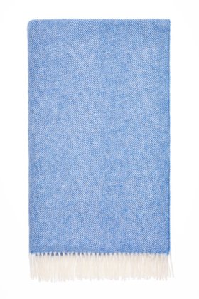 MOON, Herringbone Peacock Pure Wool Throw, £95