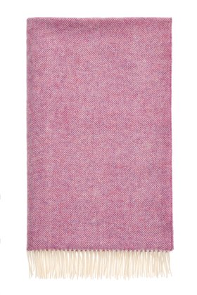 MOON, Herringbone Pink Pure Wool Throw, £95