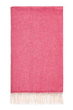 MOON, Herringbone Cerise Merino Wool Throw, £120