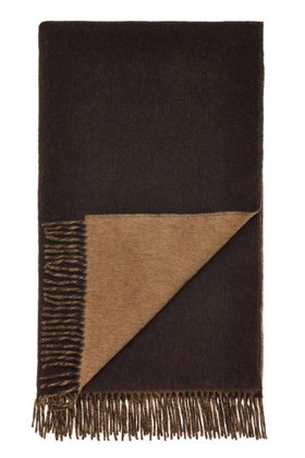 MOON, Double Face Camel Chocolate Merino Wool Throw, £145
