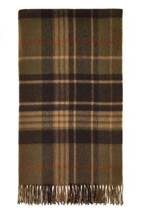 MOON, Estate Plaid Olive Merino Wool Throw, £120