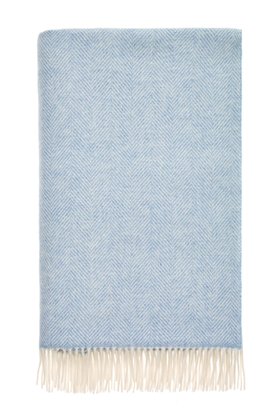 MOON, Herringbone Aqua Merino Wool Throw, £120