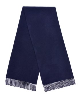 MOON, Navy Plain Merino Scarf, £70