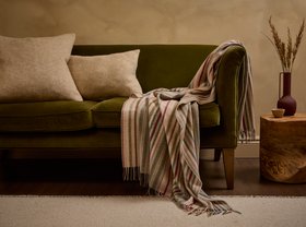 MOON, Santa Cruz Pink Khaki Merino Wool Throw, £120