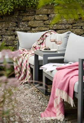 MOON, Multi Plaid Pink Khaki Merino Wool Throw, £120 (4)